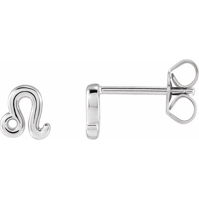 Gold 14k Zodiac Earrings Leo