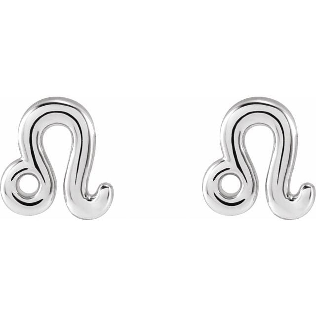 Gold 14k Zodiac Earrings Leo