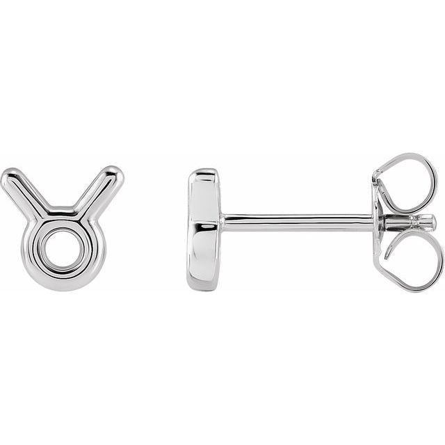 Gold 14k Zodiac Earrings Taurus