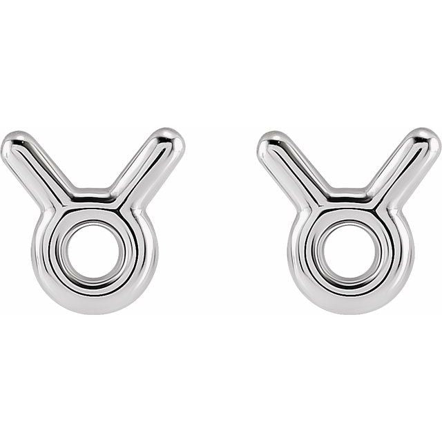 Gold 14k Zodiac Earrings Taurus