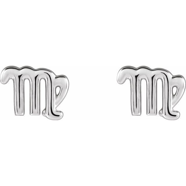 Gold 14k Zodiac Earrings Virgo
