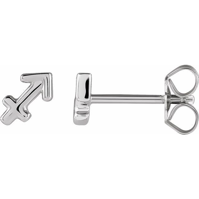 Gold 14k Zodiac Earrings Sagittarius