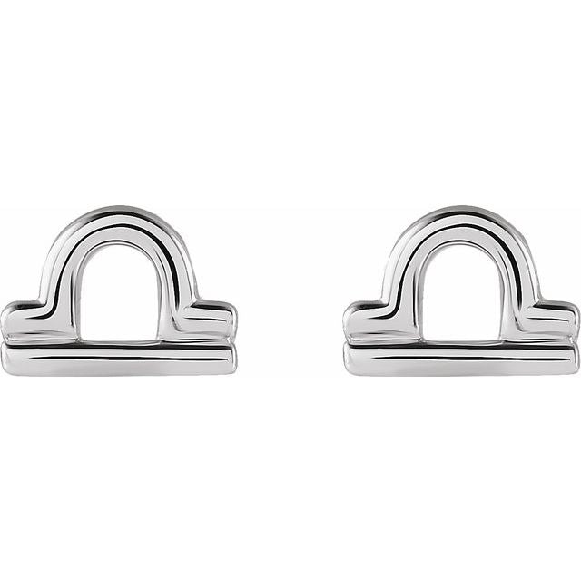 Gold 14k Zodiac Earrings Libra