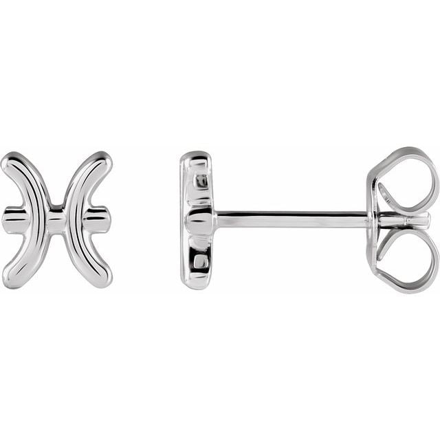 Gold 14k Zodiac Earrings Pisces
