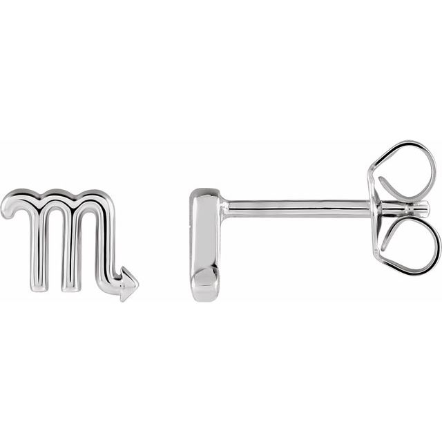 Gold 14k Zodiac Earrings Scorpio