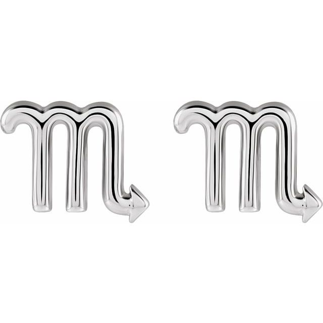 Gold 14k Zodiac Earrings Scorpio