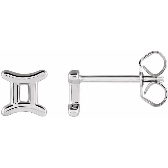 Gold 14k Zodiac Earrings Gemini