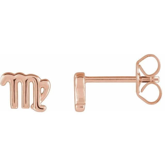 Gold 14k Zodiac Earrings Virgo