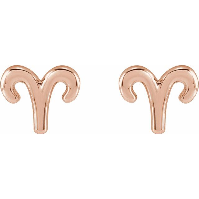 Gold 14k Zodiac Earrings Aries