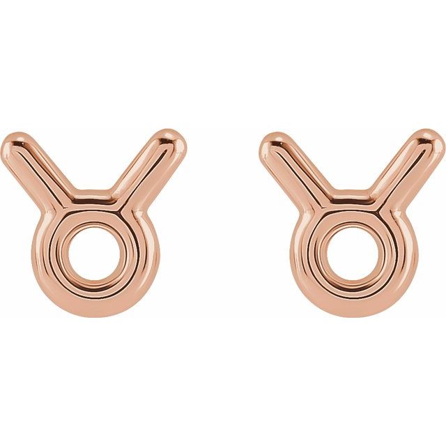 Gold 14k Zodiac Earrings Taurus