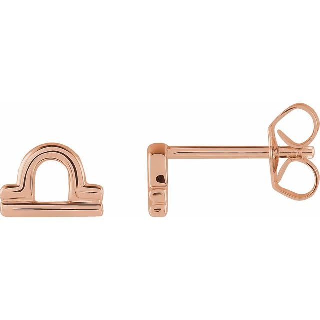 Gold 14k Zodiac Earrings Libra
