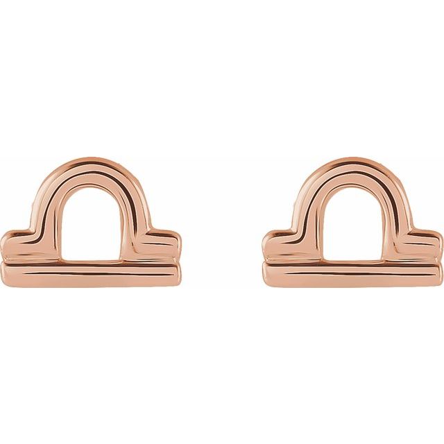 Gold 14k Zodiac Earrings Libra