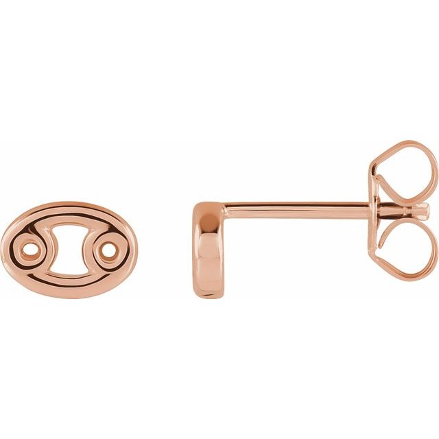 Gold 14k Zodiac Earrings Cancer