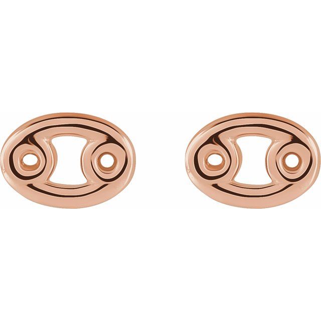 Gold 14k Zodiac Earrings Cancer