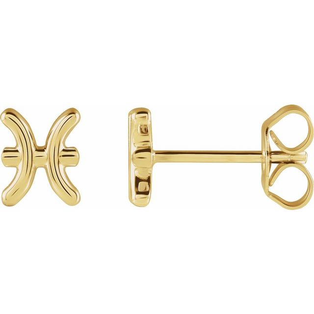 Gold 14k Zodiac Earrings Pisces