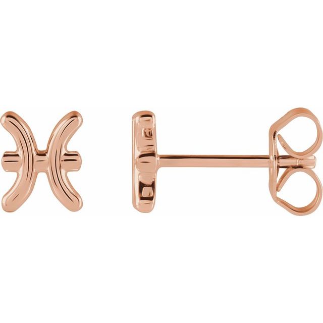 Gold 14k Zodiac Earrings Pisces