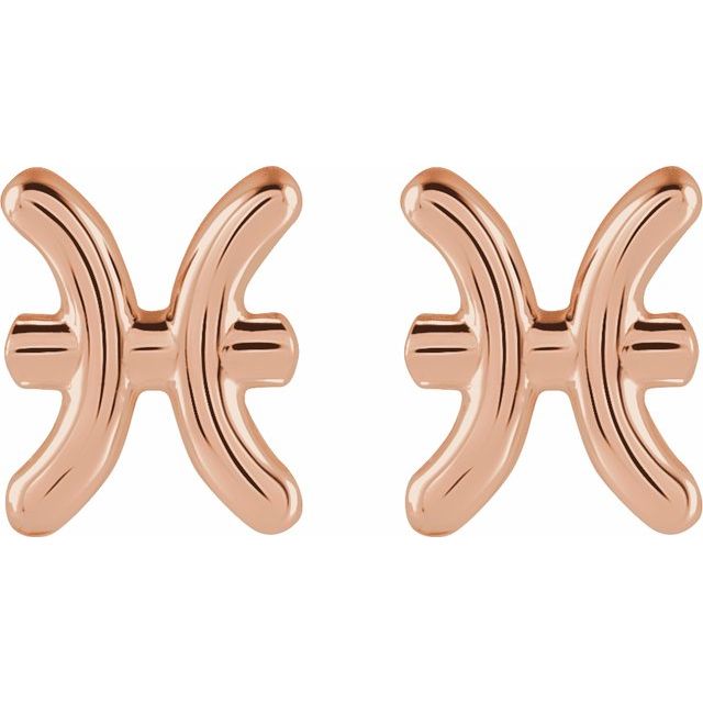 Gold 14k Zodiac Earrings Pisces