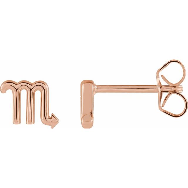 Gold 14k Zodiac Earrings Scorpio
