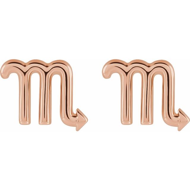Gold 14k Zodiac Earrings Scorpio