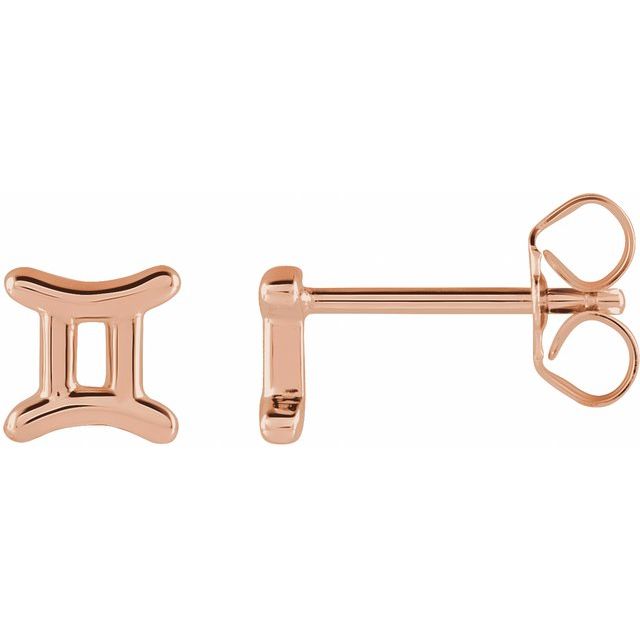 Gold 14k Zodiac Earrings Gemini