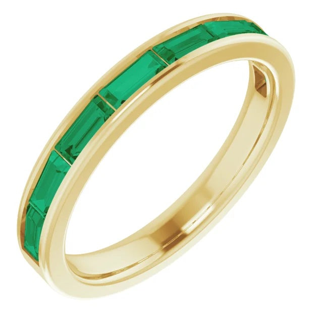 Emerald Baguette Stackable Ring