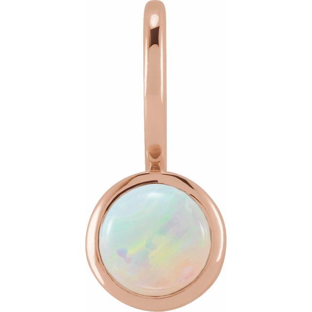 Natural White Opal Charm Pendant