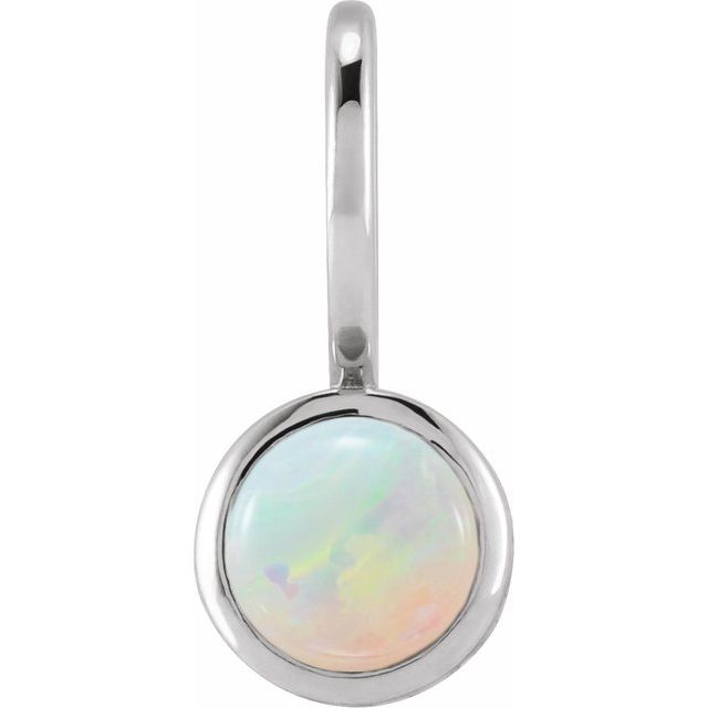 Natural White Opal Charm Pendant