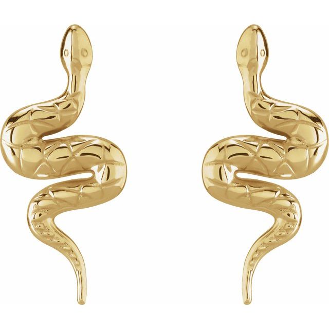 Serpent Snake Stud Drop Earrings