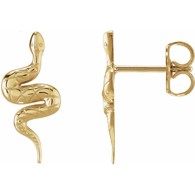 Serpent Snake Stud Drop Earrings