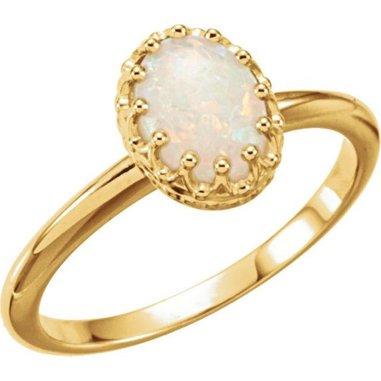 Vintage Opal Crown Gold Ring
