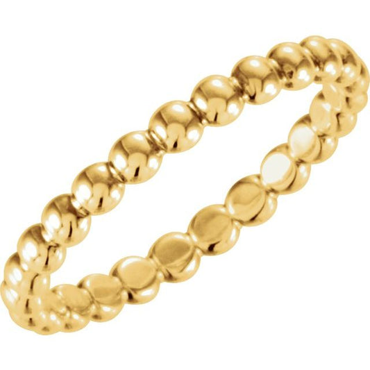 Gold Stackable Bead Ring