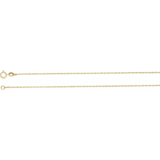 Blue Rubi 18K Yellow Gold 1 mm Solid Rope Chain