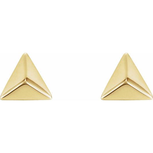 Pyramid Gold Earring