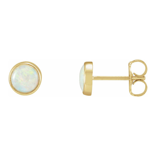 Bezel-Set Opal Earrings