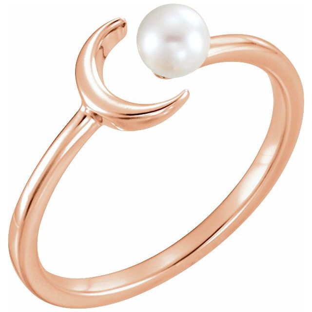 Freshwater Pearl Crescent Moon Ring