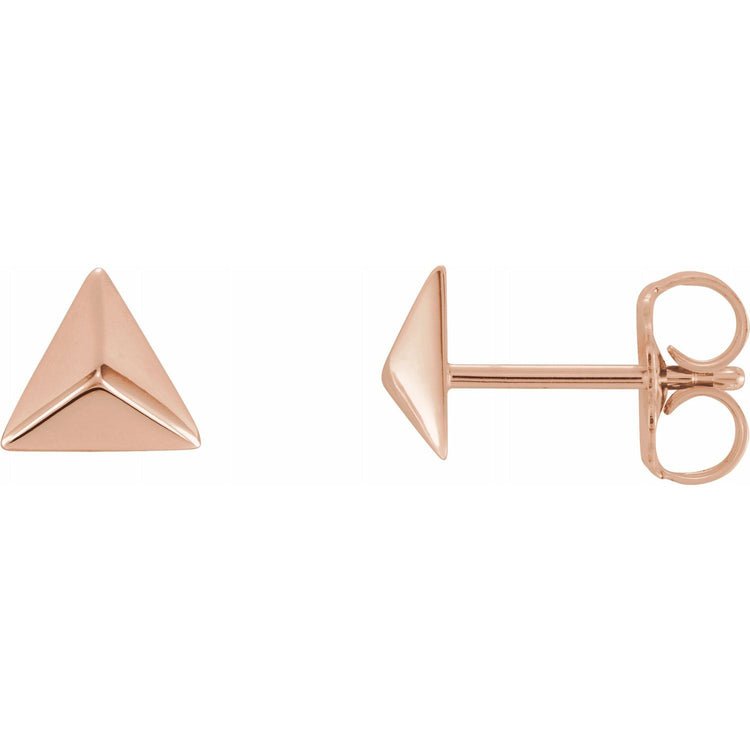 Pyramid Gold Earring