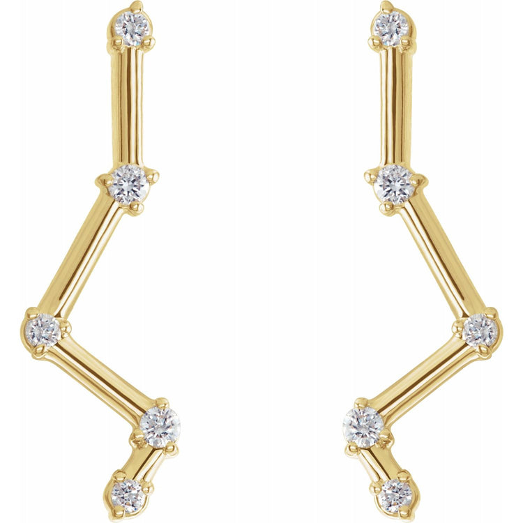Diamond Constellation Climber Gold Earrings