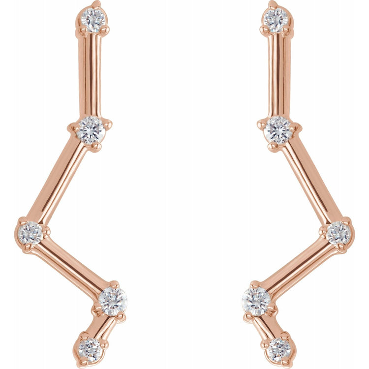 Diamond Constellation Climber Gold Earrings