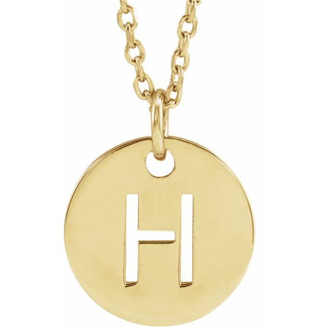 Gold Initial Disc Necklac