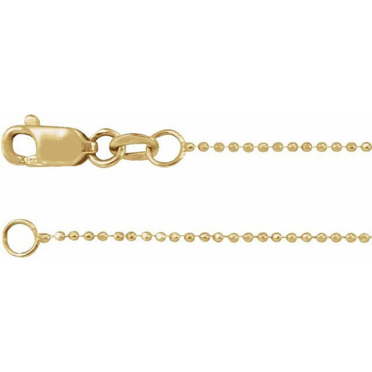 14K Gold Diamond-Cut Bead Chain