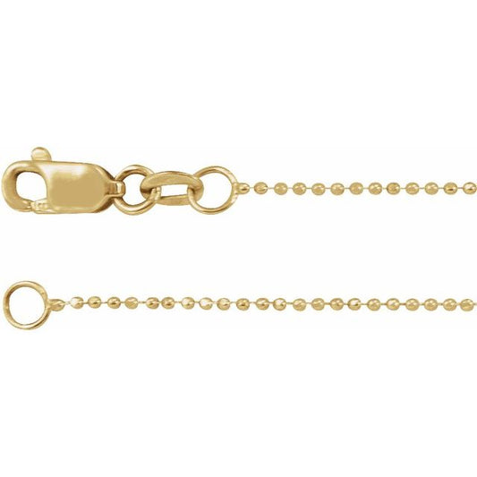 14K Gold Diamond-Cut Bead Chain