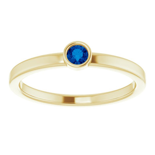 September Birthstone Natural Sapphire Gold Ring