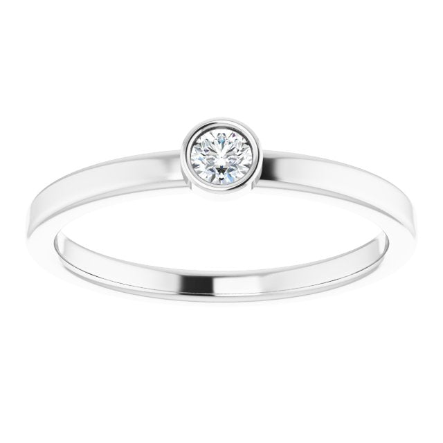 August Birthstone White Diamond Ring