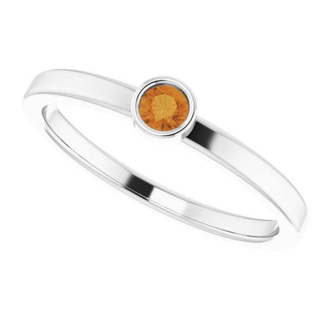 November Birthstone Natural Citrine Gold Ring