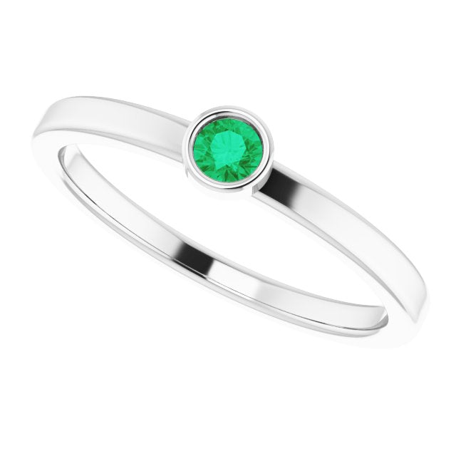 May Birthstone Natural Emerald Ring