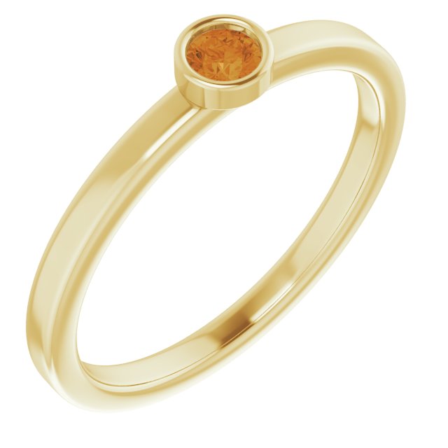 November Birthstone Natural Citrine Gold Ring