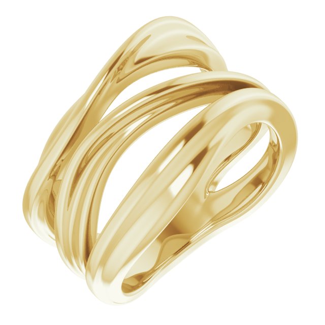 Wrapped Negative Space Yellow Gold Ring