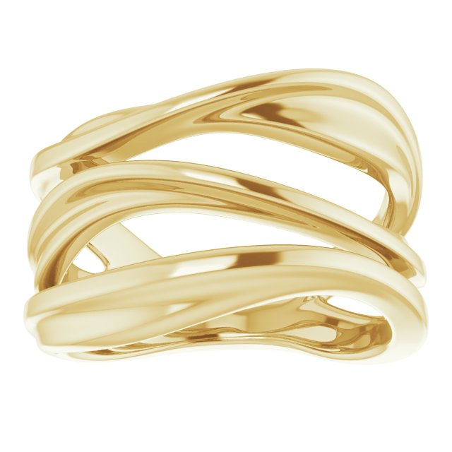 Wrapped Negative Space Yellow Gold Ring