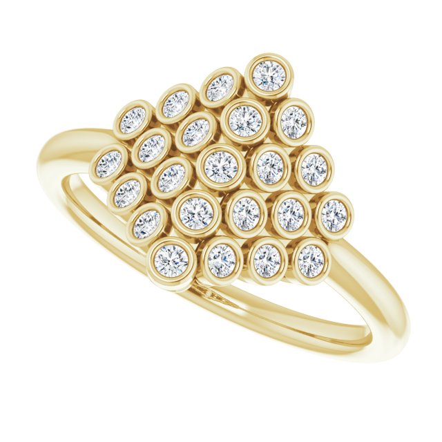 Diamond Bezel-Set Cluster Ring