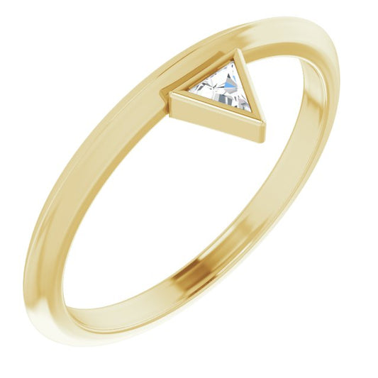 Triangle Diamond Stackable Gold Ring